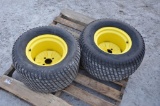 (2) tires and rims off of John Deere Z960R mower