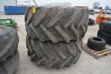 (2) Goodyear 800/65R32 tires on rims