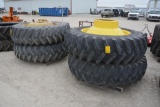 (4) Firestone 480/80R42 tires on rims w/ spacers for JD silage chopper