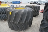 (2) Firestone 66x43.00-25 flotation tires on rims