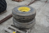 (2) 11.00-16 tires on 8 bolt rims
