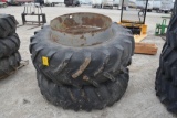 (2)18.4-38 tires w/ clamp on rims