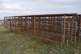(2) 24' free standing pipe gates w/ 10' swing gate