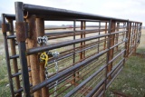 (2) 24' free standing pipe gates w/ 10' swing gate
