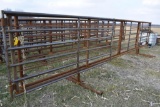 (2) 24' free standing pipe gates w/ 10' swing gate