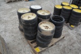 pallet of Kinze gauge wheels and parts