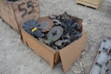 box of misc. no till coulters and brackets