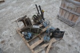 pallet of John Blue fertilizer pumps and related parts
