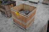 large pallet box of spike tooth and curve tine planter closing wheels