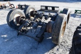 (2) axles and tires off Transcraft flatbed semi trailer