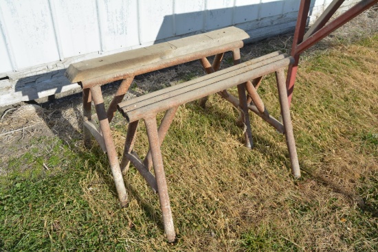 (2) Steel saw horses