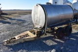 1,000 gal. S.S. tank on trailer