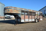 1983 Stock Handler 7' x 20' gooseneck livestock trailer