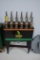 Polly Motor Oil oil bottle display w/ (12) Polly glass oil bottles