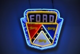 Ford metal embossed single sided reproduction neon sign