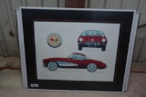 Framed 1956 Corvette print