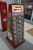 Texaco Motor Oil can display rack made by the Sel Oil company
