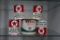 (5) Texaco oil cans