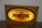 Double sided plastic light up penzoil sign w/ custom wood frame