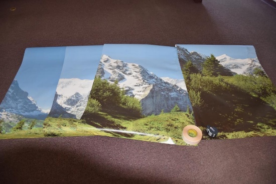 Large roll out print of a mountain side