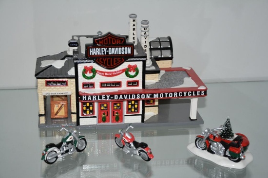 Department 56 Harley Davidson shop display