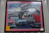 Framed puzzle of 1950's diner