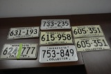 2 boxes of classic collector car license plates