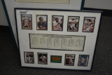 Framed 1991 Minnesota Twins ball cards and World Series sheet