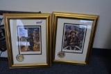 2 framed circus photos signed by artist Leighton Jones