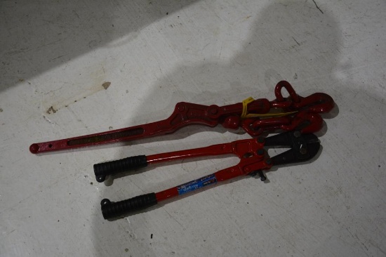 (1) chain binder and 18" bolt cutters