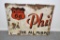 Single sided metal Phillips 66 1/2 of a sign
