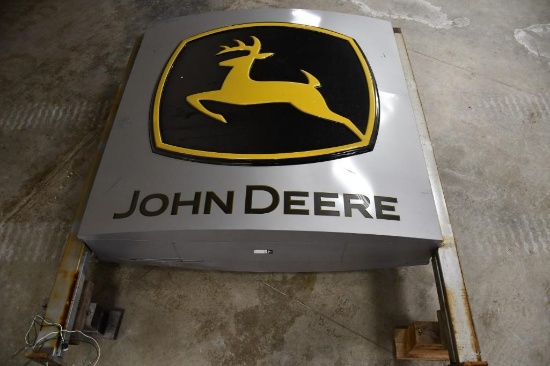 Double sided metal (plastic inserts) John Deere dealership light up sign