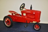 Scale Models Farmall Super H narrow front end metal pedal tractor with plastic seat and fenders