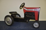 Ertl Massey Ferguson 8160 metal pedal tractor with narrow front end and plastic seat,2ft tall 3ft