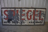 Spiegel Hardware metal sign with original wood frame