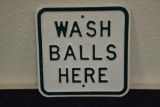Golfing (wash balls here) sign