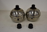 (2) (2) Chrome road flare balls (smudge pots) sells x2