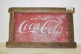 Coca-Cola wood framed sign