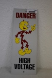 Danger High Voltage single sided metal sign