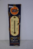 Gulf thermometer metal sign