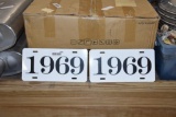 Pair of 1969 license plates