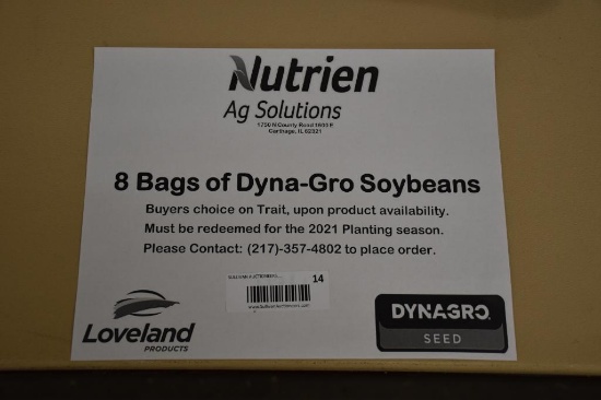 (8) Bags of Dyna-Grow soybeans