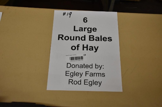 (6) large round bales of hay