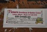 $25 gift certificate to Peters Greenhouse