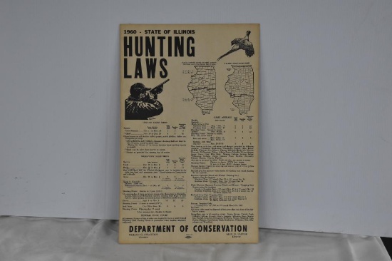 1960 Department Of Conservation cardboard sign