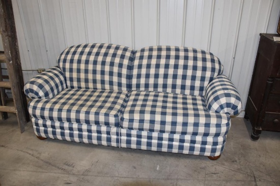 Modern (Blue Checkered) Upholstered couch