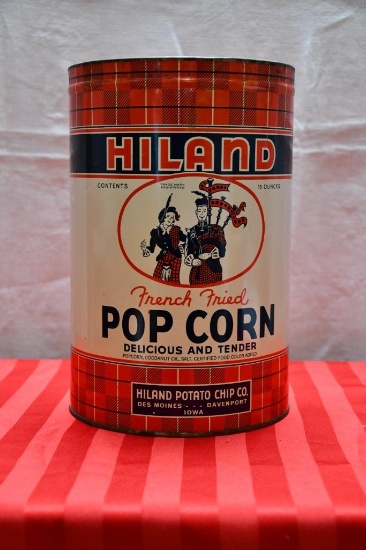 Hiland French Fried Popcorn Tin, WITHOUT LID
