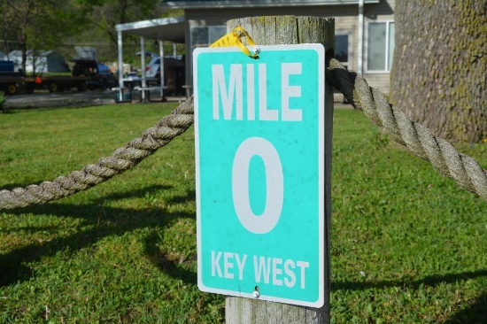 18"x10" mile marker 0 metal sign