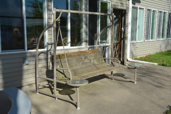 6' Porch swing w/ built in glass tables