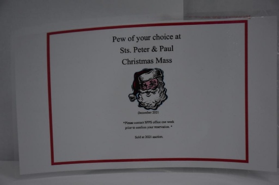 Christmas Eve Mass - reserved pew of your choice - Sts Peter & Paul - CHOICE